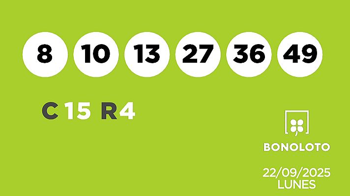 SELAE - Sorteo de la Lotería Bonoloto del 22/09/2025