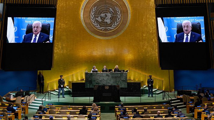 Telediario 2 - El presidente palestino denuncia "uno de los capítulos más trágicos del siglo" y pide aplicar las resoluciones de la ONU