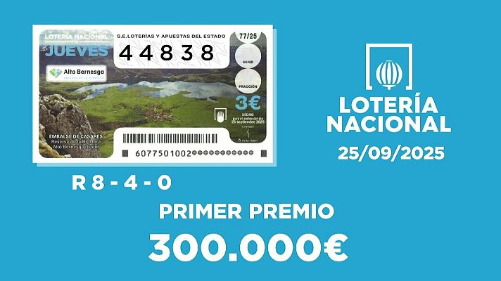 SELAE - Sorteo de la Lotería Nacional del 25/09/2025