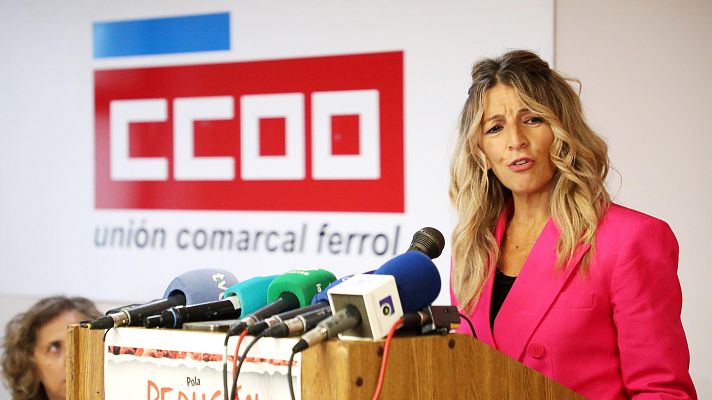 Telediario 1 - Díaz replica a Garamendi por defender el "esfuerzo" frente a la reducción de jornada: "No sabe qué es trabajar 40 horas"