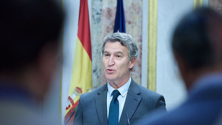 Telediario 1 - Varios barones del PP se desmarcan de la postura de Feijóo respecto a Gaza