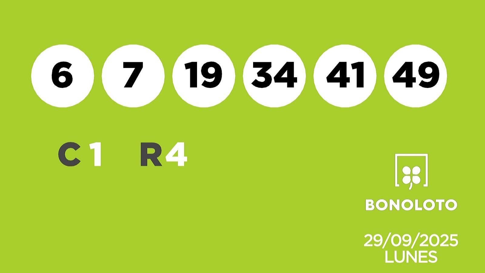 Sorteo de la Lotería Bonoloto del 29/09/2025 - Ver ahora