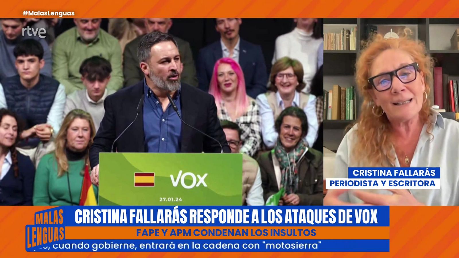 Cristina Fallarás: "Mi vida en este momento corre peligro" - Malas lenguas | Ver
