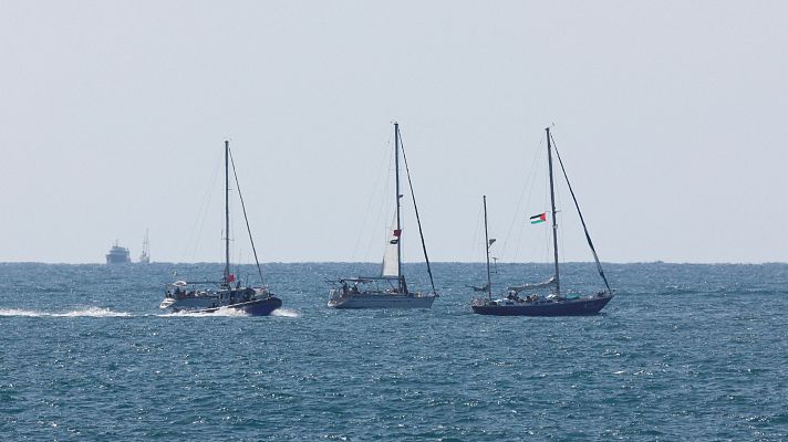 Los barcos interceptados de la Flotilla Global Sumud se dirigen hacia el puerto de Ashdod