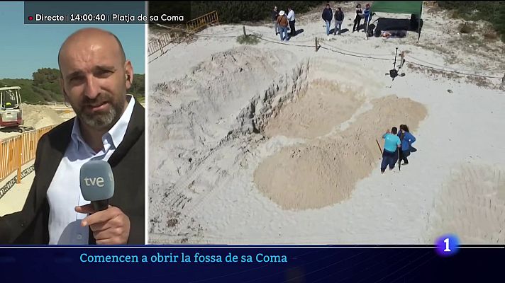 Informatiu Balear - Se inicia la exhumación de la fosa en la playa de Sa Coma (Mallorca)
