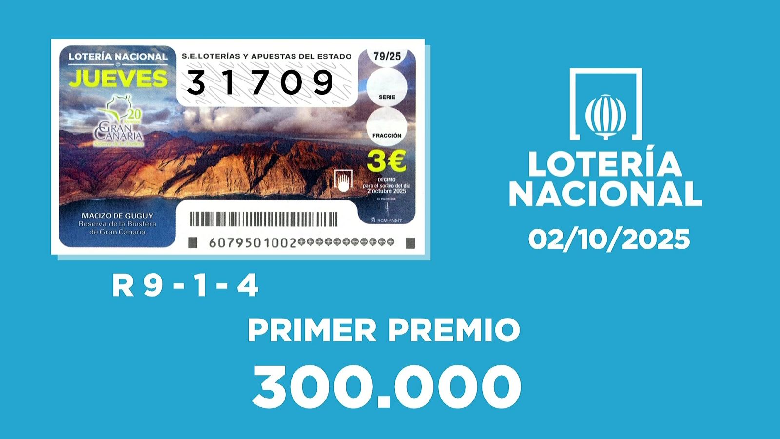 Sorteo de la Lotería Nacional del 02/10/2025 - Ver ahora