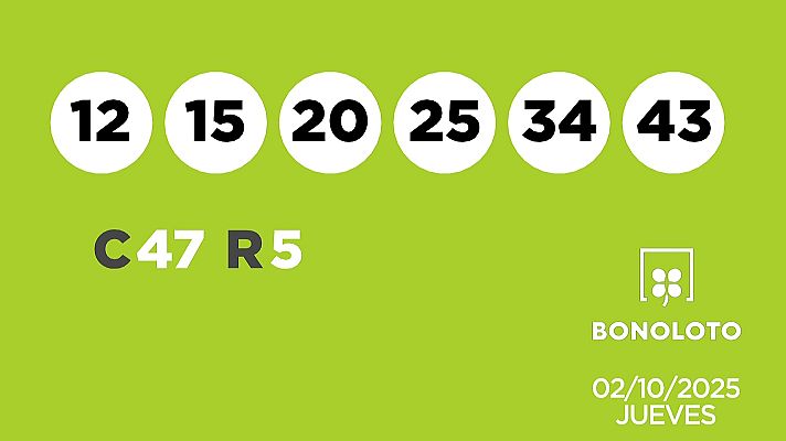 SELAE - Sorteo de la Lotería Bonoloto del 02/10/2025