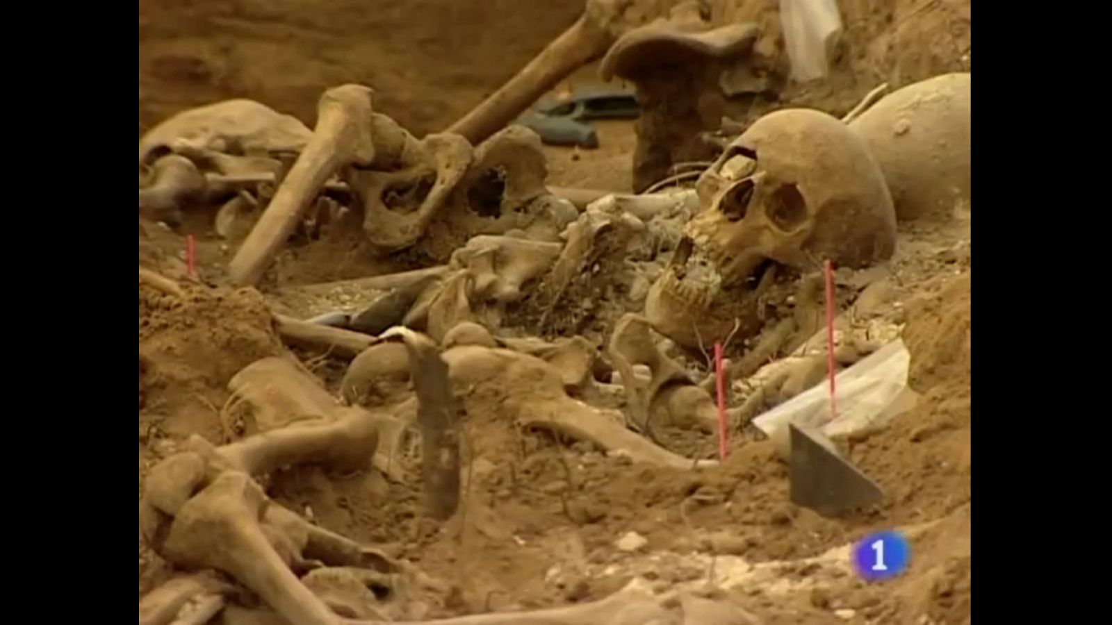 Exhumación de la 'fosa de los ferroviarios' en el paraje de La Legua (Gumiel de Izán, Burgos) Exhumación de la fosa de los ferroviarios en el paraje de La Legua (Gumiel de IzánBurgos) | Ver ahora
