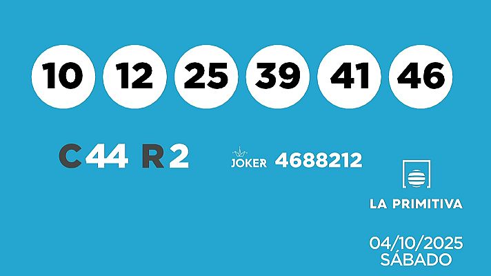 SELAE - Sorteo de la Lotería Primitiva y Joker del 04/10/2025