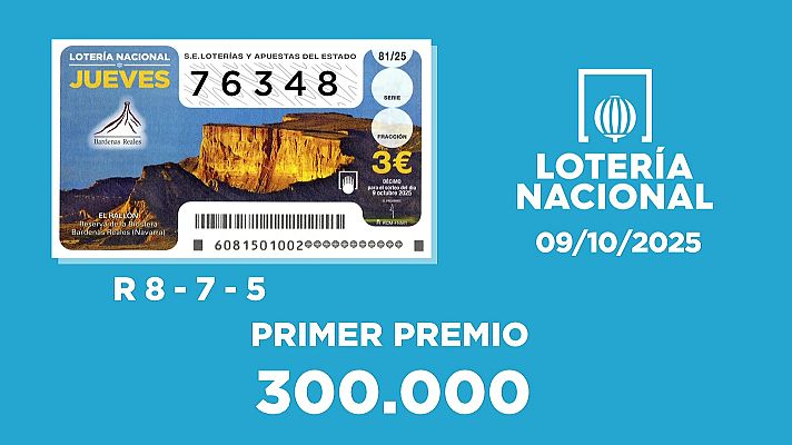 SELAE - Sorteo de la Lotería Nacional del 09/10/2025