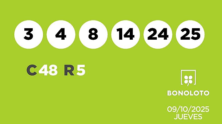 SELAE - Sorteo de la Lotería Bonoloto del 09/10/2025