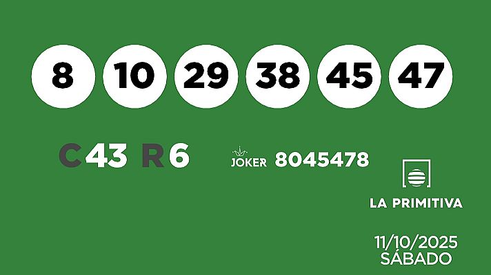 SELAE - Sorteo de la Lotería Primitiva y Joker del 11/10/2025