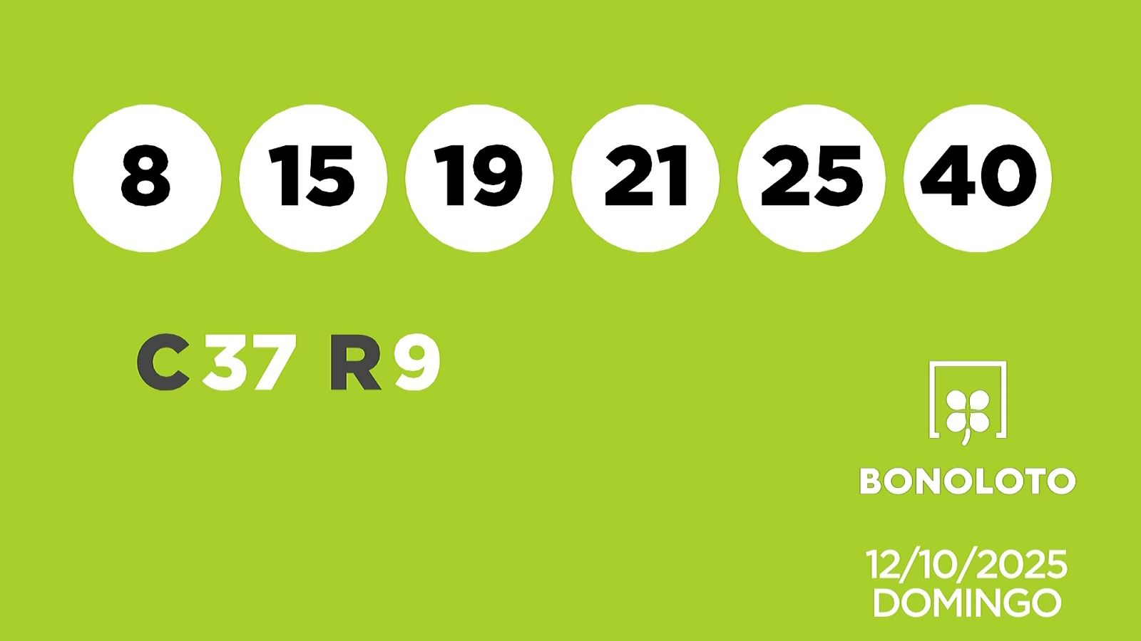 Sorteo de la Lotería Bonoloto del 12/10/2025 - Ver ahora