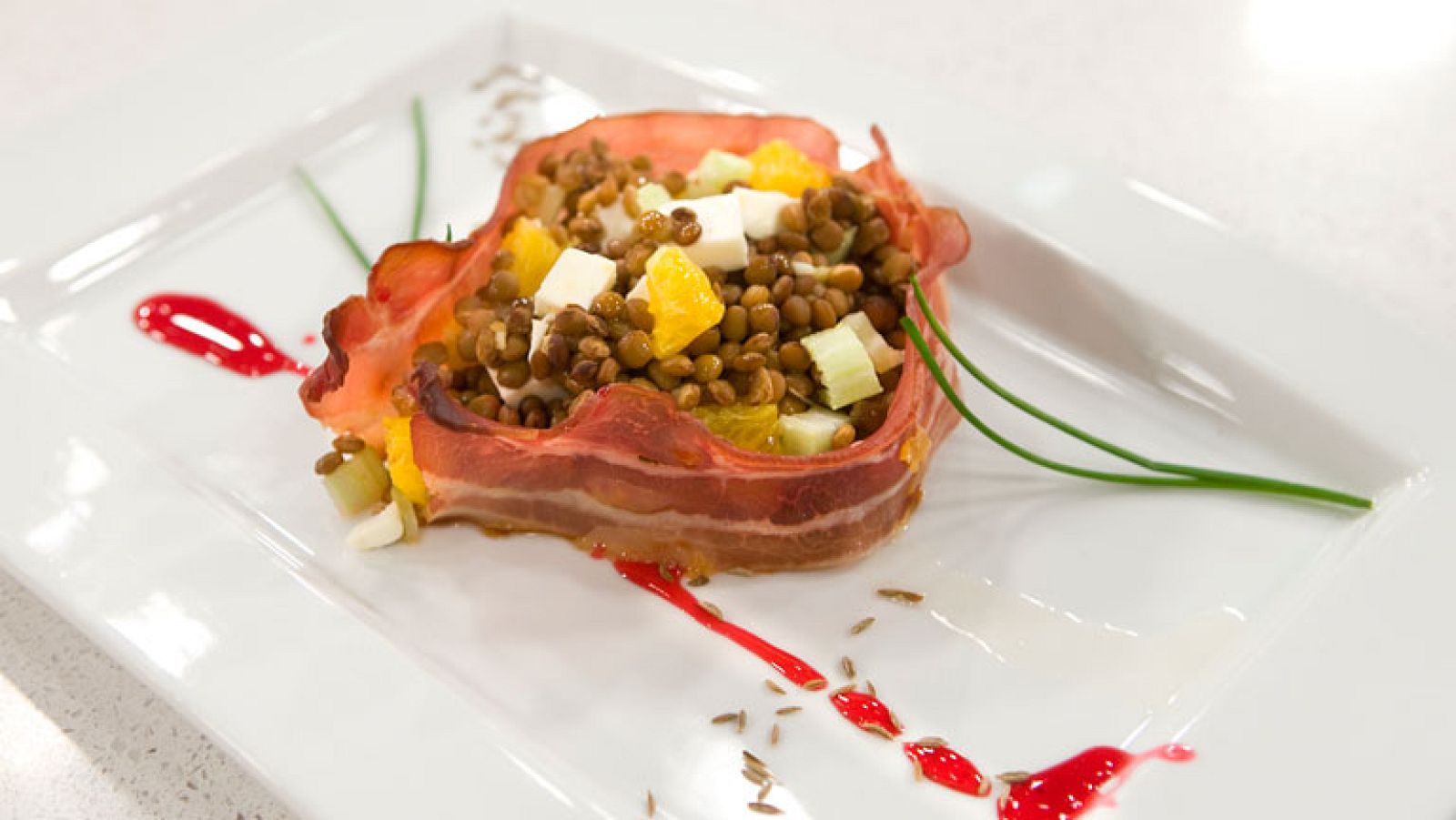 Saber cocinar - Truco - Ensalada de lentejas crujiente