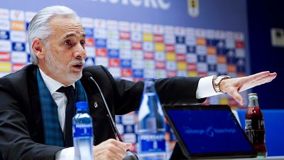 Jess Martnez, propietario del Oviedo: "Hablemos de copas europeas, no quiero hablar del descenso"
