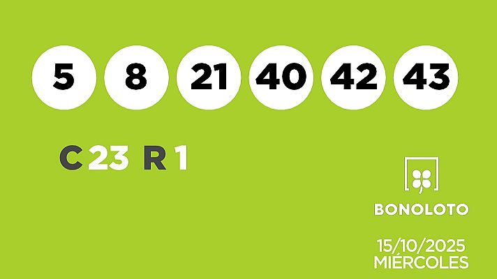 SELAE - Sorteo de la Lotería Bonoloto del 15/10/2025