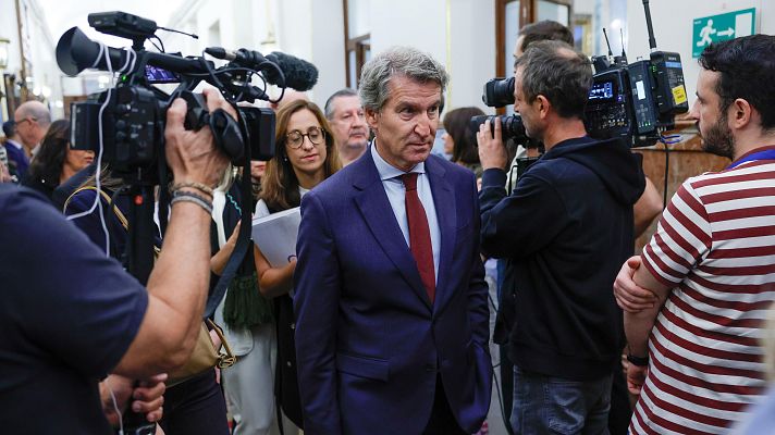 Telediario 2 - Feijóo comparte el "estupor" del juez por que Ábalos siga siendo diputado y el PSOE recuerda la separación de poderes