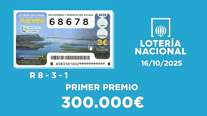 SELAE - Sorteo de la Lotería Nacional del 16/10/2025