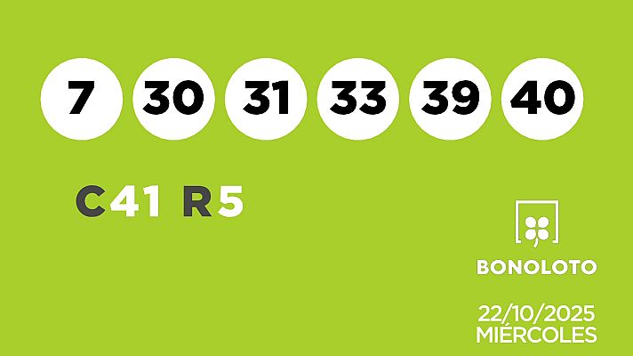 SELAE - Sorteo de la Lotería Bonoloto del 22/10/2025