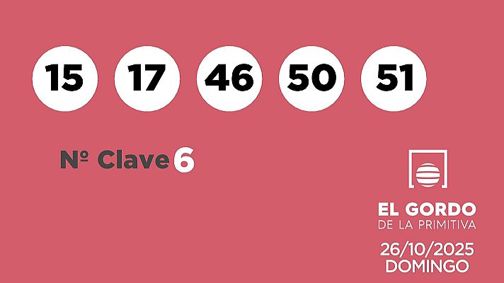 SELAE - Sorteo de la Lotería Gordo de la Primitiva del 26/10/2025