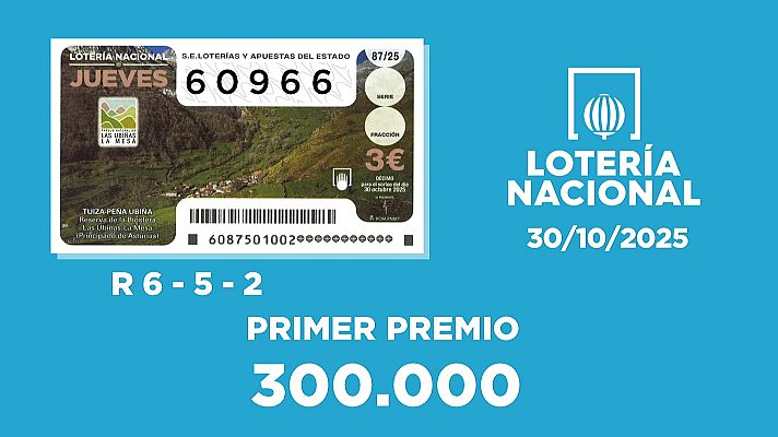 SELAE - Sorteo de la Lotería Nacional del 30/10/2025
