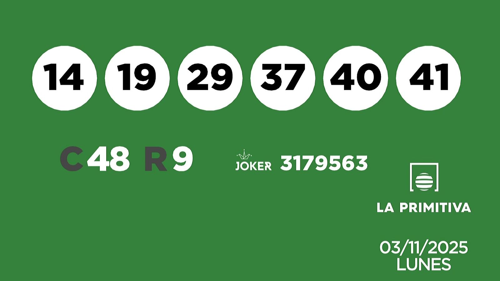 Sorteo de la Lotería Primitiva y Joker del 03/11/2025 - Ver ahora