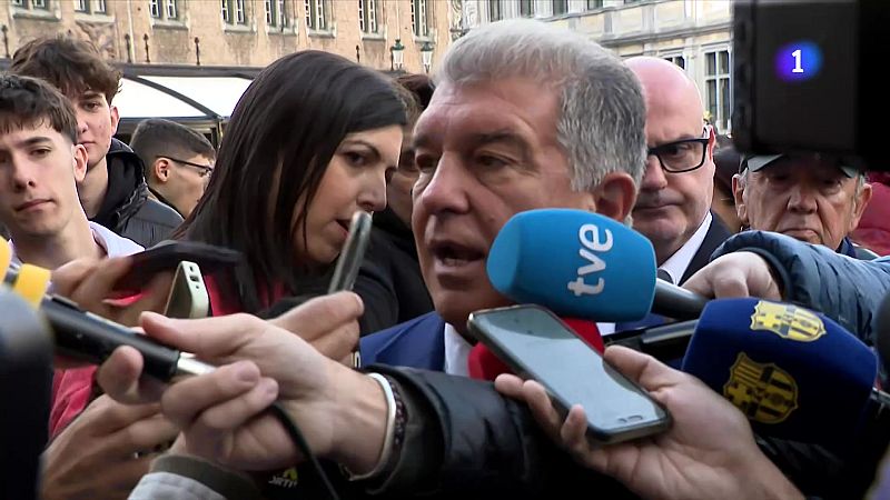 El presidente del FC Barcelona, Joan Laporta, ha salido en defensa del futbolista de su equipo, Lamine Yamal, al que ha calificado como "un genio".