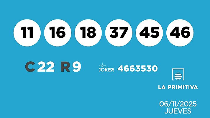 SELAE - Sorteo de la Lotería Primitiva y Joker del 06/11/2025