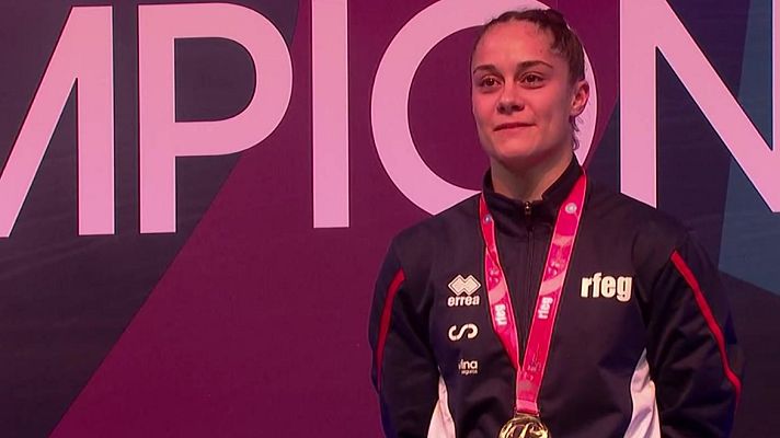 Melania Rodrguez logra el oro en doble mini tramp en el Mundial de trampoln