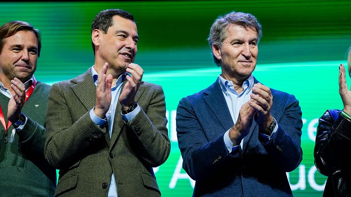 Informativo 24h - Feijóo carga contra el Gobierno "de la corrupción y la mentira" junto a Moreno tras su reelección como líder del PP andaluz