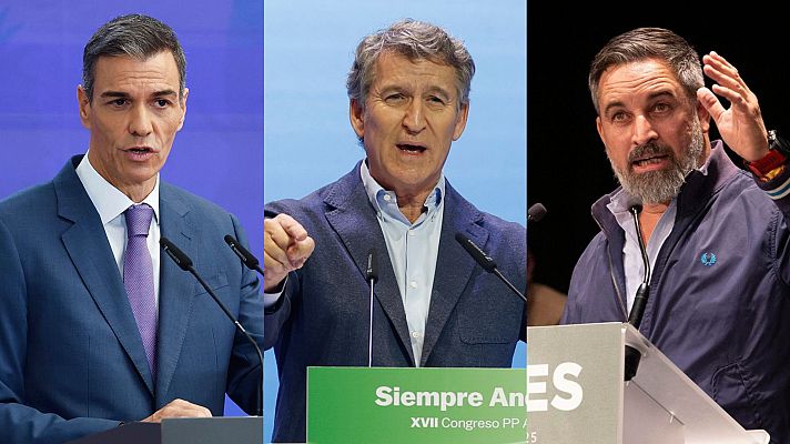 Telediario Fin de Semana - Los líderes entran en precampaña: Sánchez se reafirma en ir a la reelección mientras PP y Vox marcan distancias