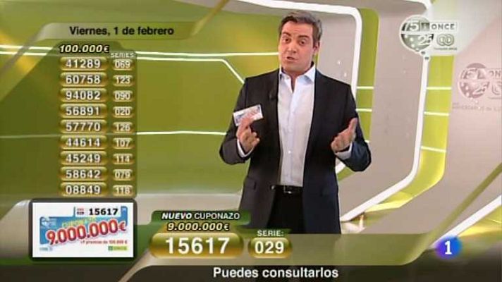 Sorteos ONCE - Sorteo ONCE - 01/02/13