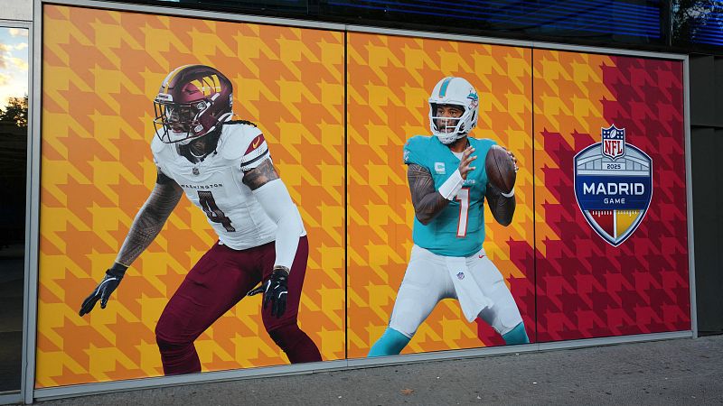 Miami Dolphins y Washington Commanders preparan en Madrid el partido de la NFL del Bernabéu