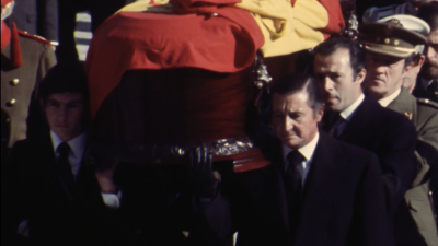 Llegada del féretro de Francisco Franco al Valle de los Caídos