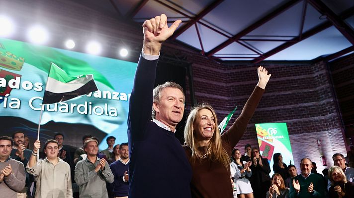 Telediario Fin de Semana - Feijóo entra en la precampaña en Extremadura y el PSOE insta a Guardiola a elegir entre sus intereses o los de los ciudadanos