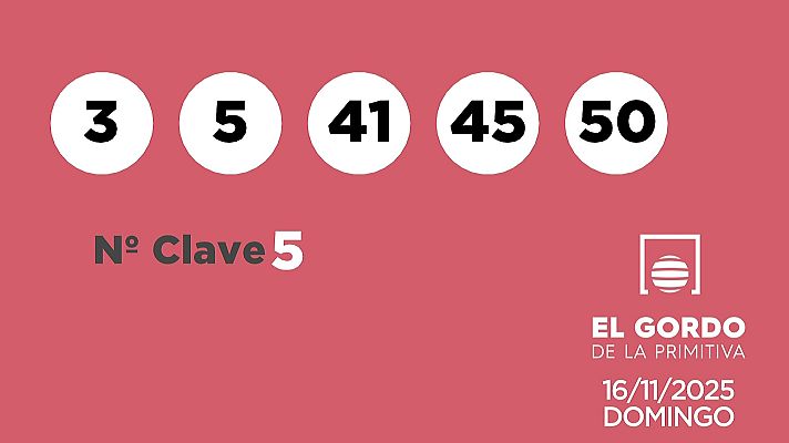 SELAE - Sorteo de la Lotería Gordo de la Primitiva del 16/11/2025
