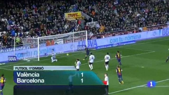 L'Informatiu - El Barça nota l'esforç del clàssic de Copa i empata a 1 a València