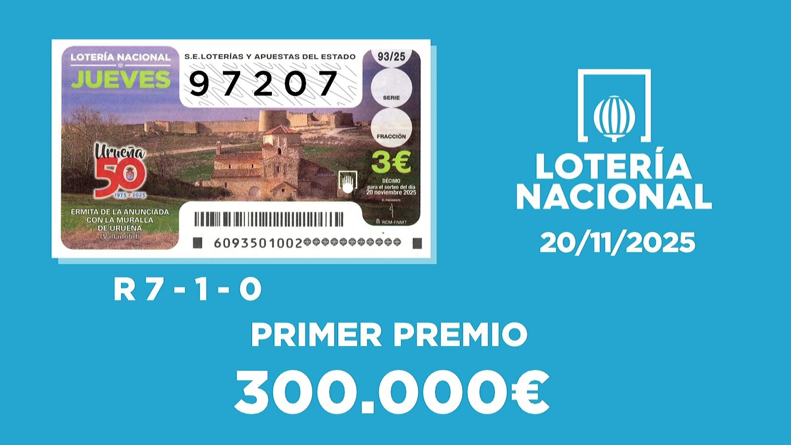 Sorteo de la Lotería Nacional del 20/11/2025 - Ver ahora
