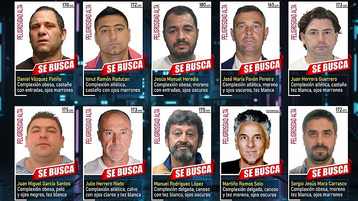 Telediario 1 - La Policía pide ayuda ciudadana para detener a los diez fugitivos más buscados en España