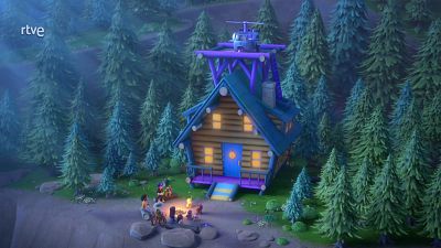El equipo y Skye construyen un refugio de montaña