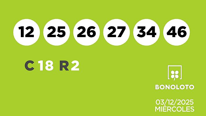 SELAE - Sorteo de la Lotería Bonoloto del 03/12/2025