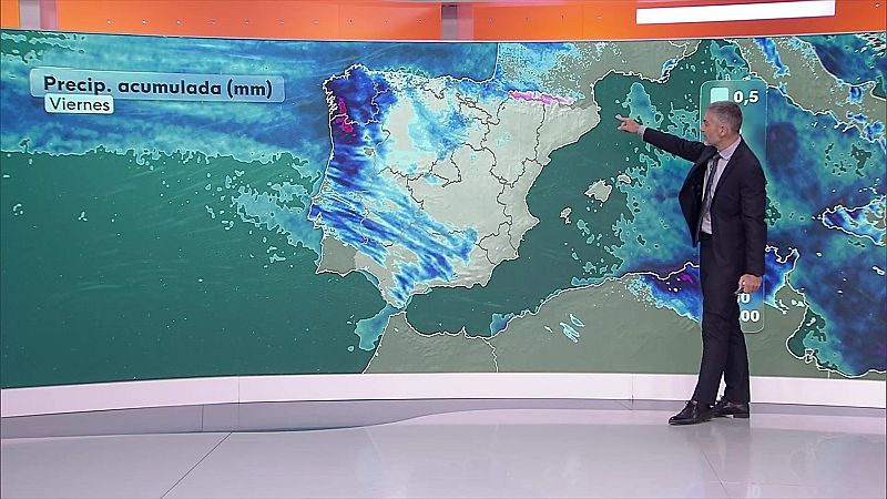Acumulados de nieve en las montañas del norte peninsular y de la Ibérica por encima de 1200-1300 m