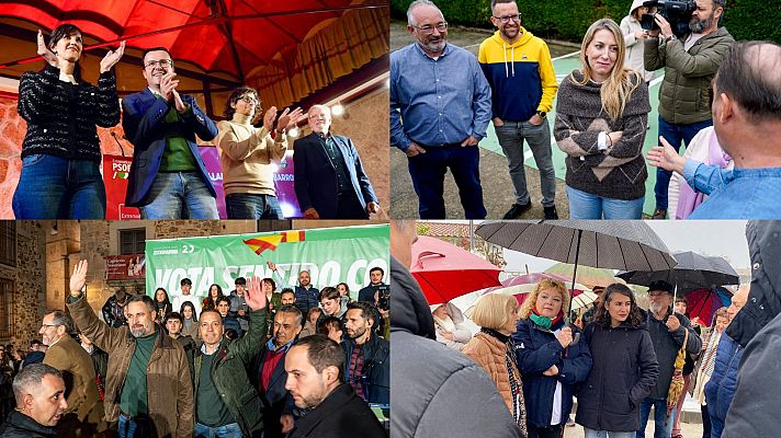 Telediario 2 - El rifirrafe entre PP y Vox marca la primera jornada de campaña mientras el PSOE llama a la movilización con el apoyo de Ibarra