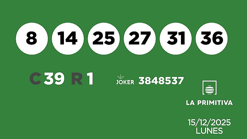 Sorteo de la Loter�a Primitiva y Joker del 15/12/2025 - Ver ahora