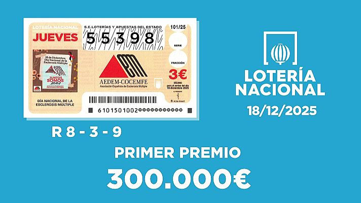 SELAE - Sorteo de la Lotería Nacional del 18/12/2025