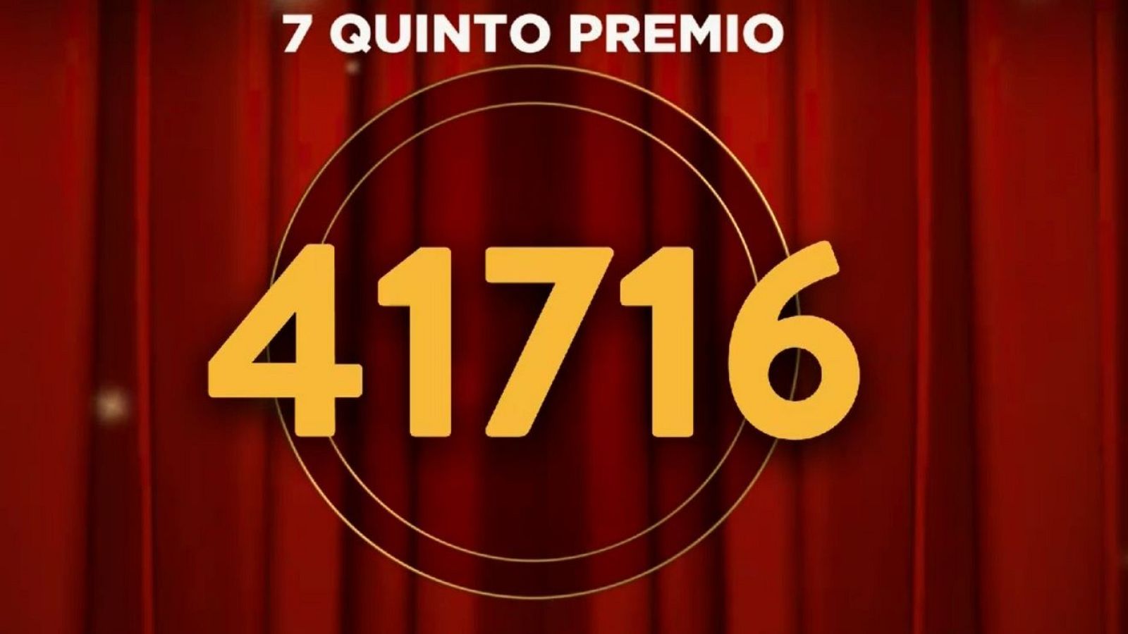 El 41.716, séptimo quinto premio de la Lotería de Navidad 2025 | Ver vídeo - Loterías | Ver