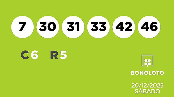 SELAE - Sorteo de la Lotería Bonoloto del 20/12/2025