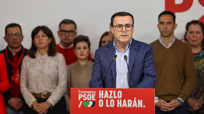 Especiales informativos - Gallardo reconoce el pésimo resultado del PSOE en las elecciones en Extremadura: "El resultado es muy malo"