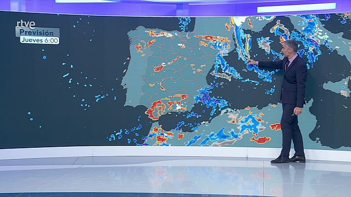 El tiempo - Precipitaciones fuertes y ocasionalmente con tormenta en litorales de Alborán y del mar Balear