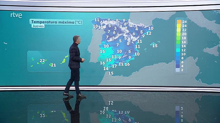 El tiempo - Descenso generalizado de las mínimas, más al final del día en zonas de la mitad norte y centro peninsular